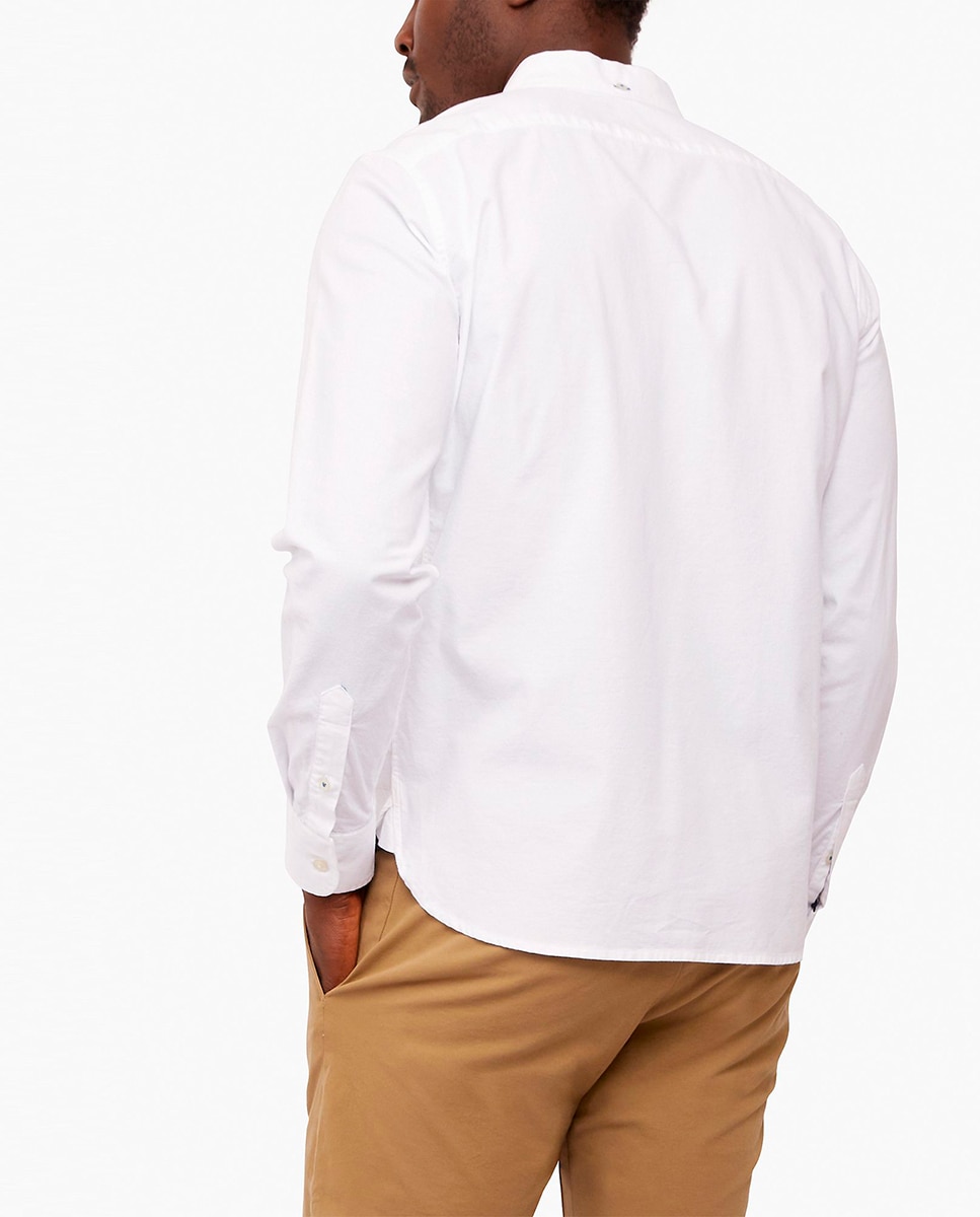 Camisa slim fit com manga comprida Branco-2