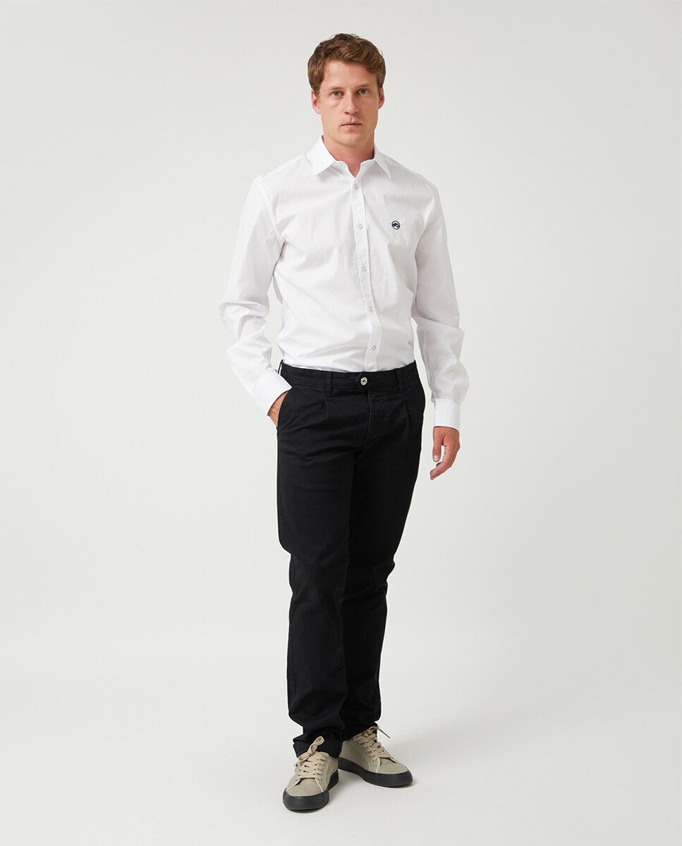 Camisa Básica de Popelina Branco-5