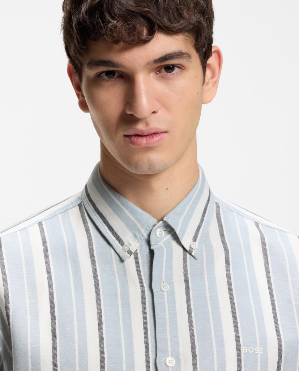Camisa de Manga Comprida Azul-2