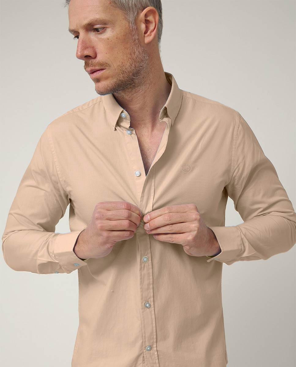 Camisa de Manga Comprida com Logótipo Bordado Amarelo-3