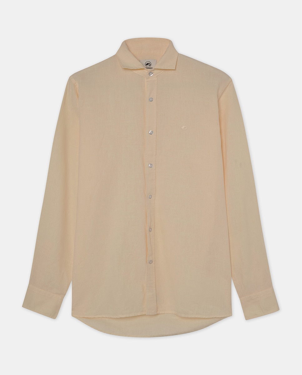 Camisa de Manga Comprida com Logótipo Bordado Amarelo-4