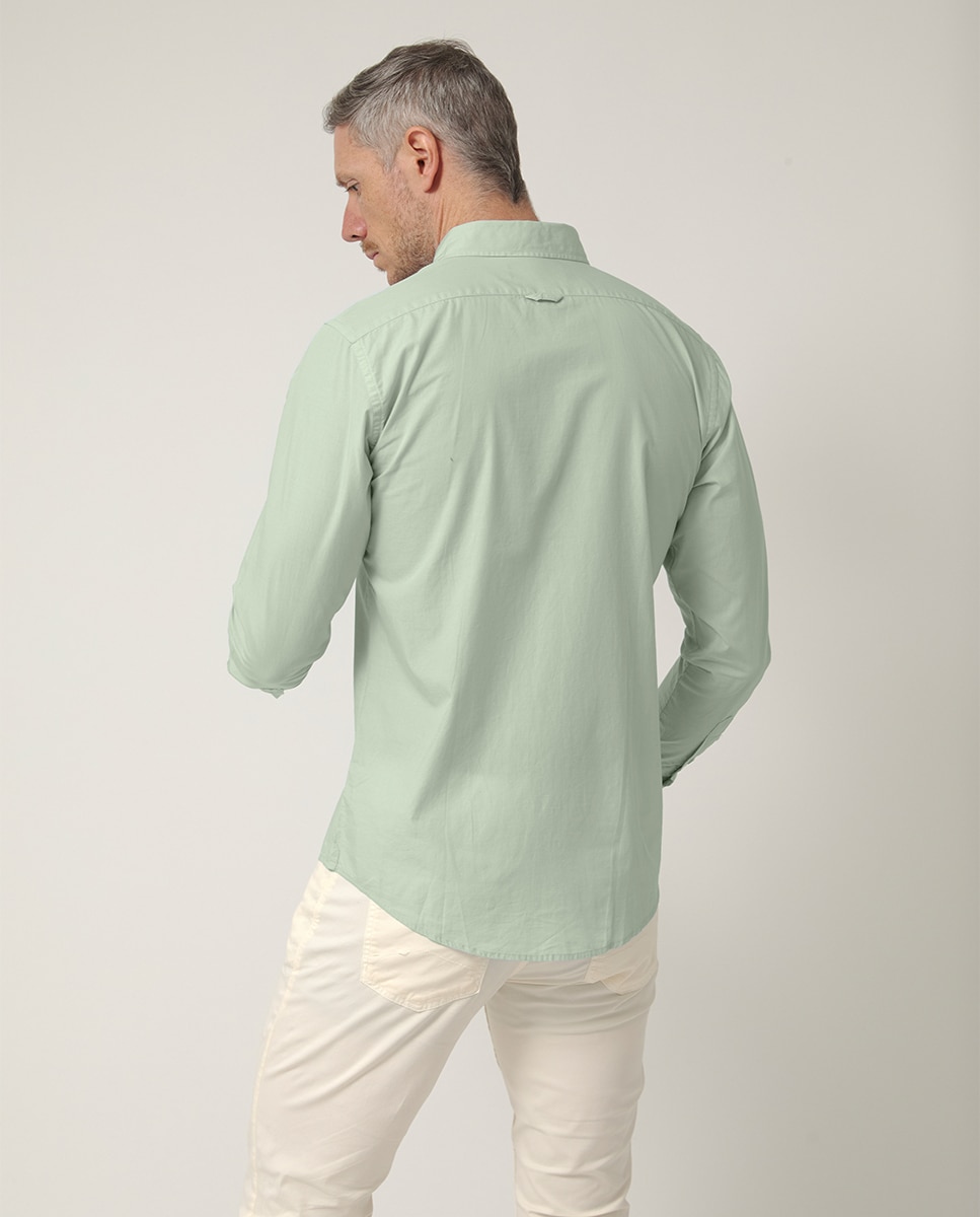 Camisa de Manga Comprida com Logótipo Bordado Verde-2