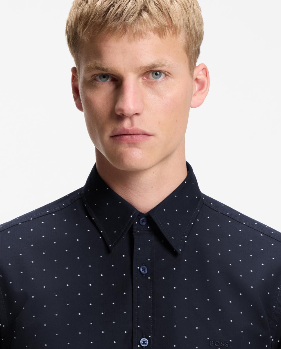 Camisa manga larga de hombre - Boss - Azul Azul-2