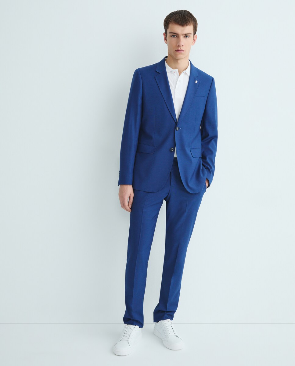 Blazer com Micro Desenho Azul-marinho-2