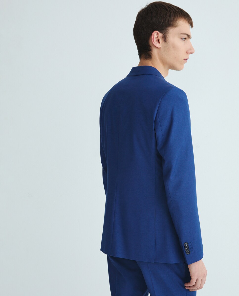 Blazer com Micro Desenho Azul-marinho-3