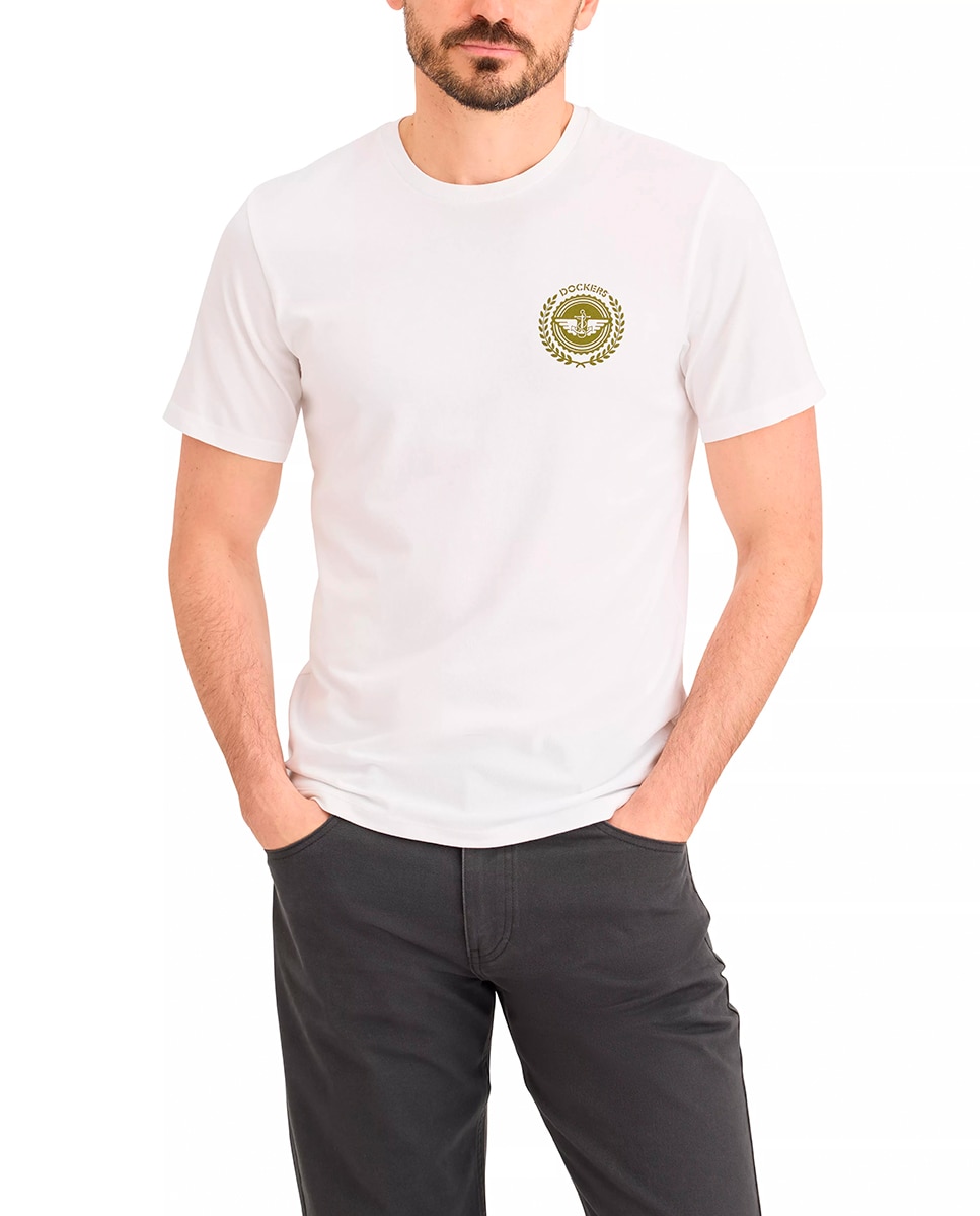 T-shirt de Manga Curta com Logótipo Branco-1