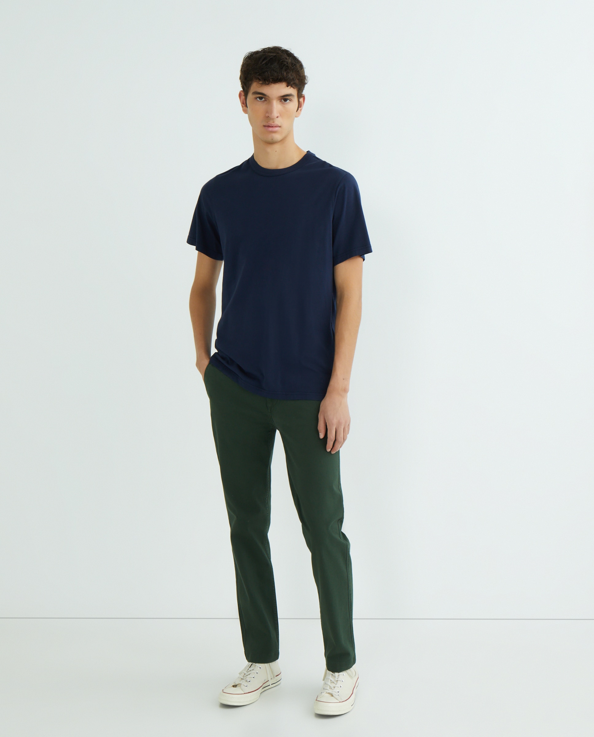 T-shirt Slim Fit de Manga Curta Azul-marinho-2