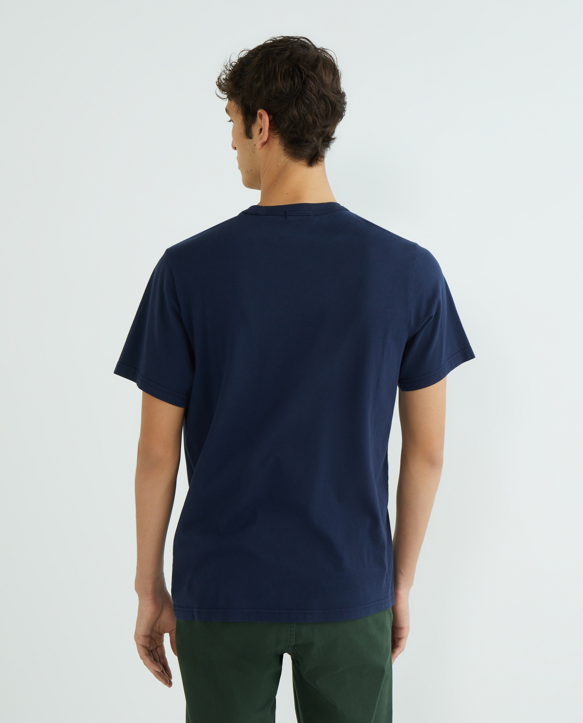 T-shirt Slim Fit de Manga Curta Azul-marinho-3