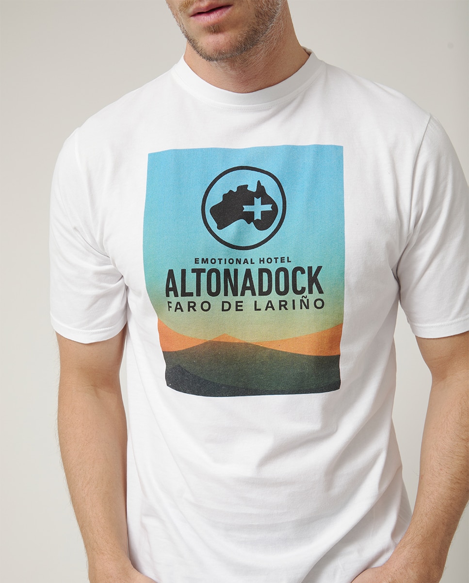 T-shirt de Manga Curta com Serigrafia Branco-3