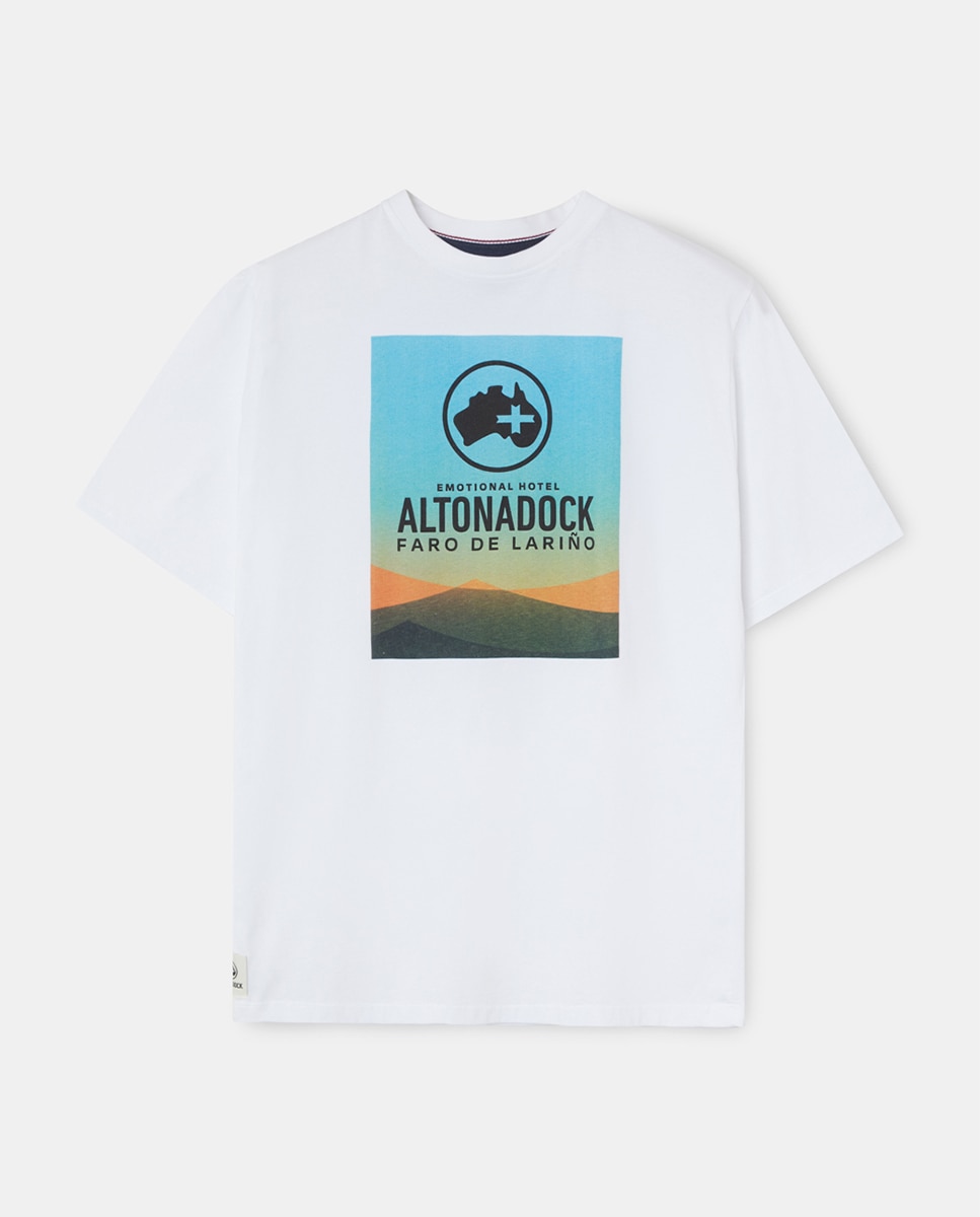 T-shirt de Manga Curta com Serigrafia Branco-4