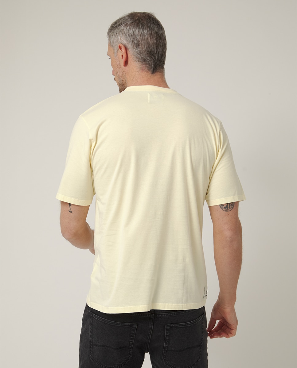 T-shirt de Manga Curta com Serigrafia Amarelo-2