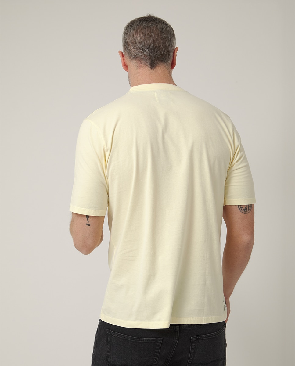 T-shirt de Manga Curta com Serigrafia Amarelo-2