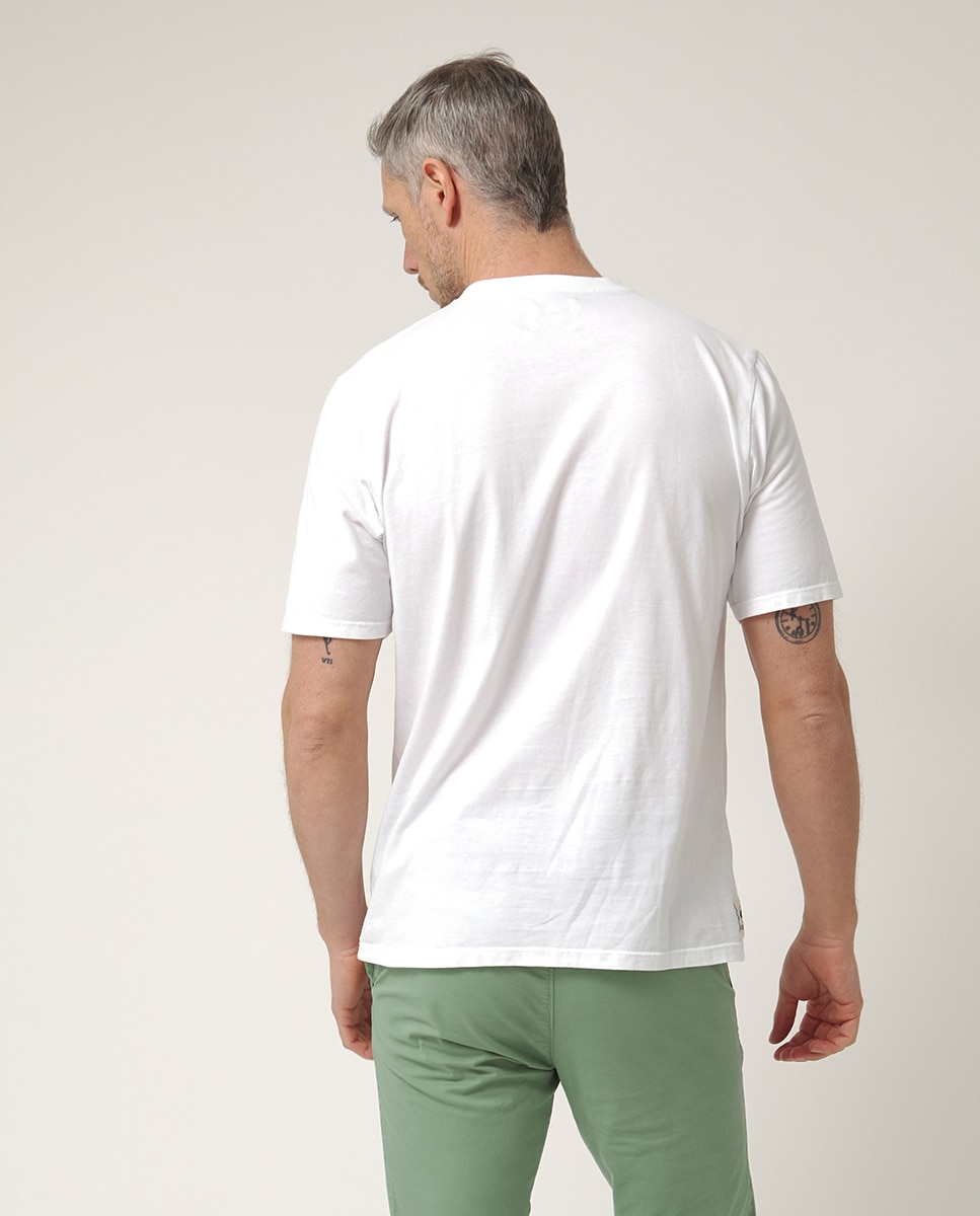 T-shirt de Manga Curta com Serigrafia Branco-2