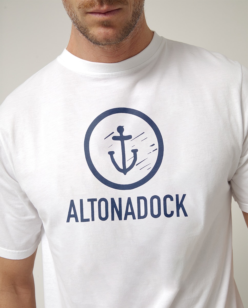 T-shirt de Manga Curta com Serigrafia Branco-3