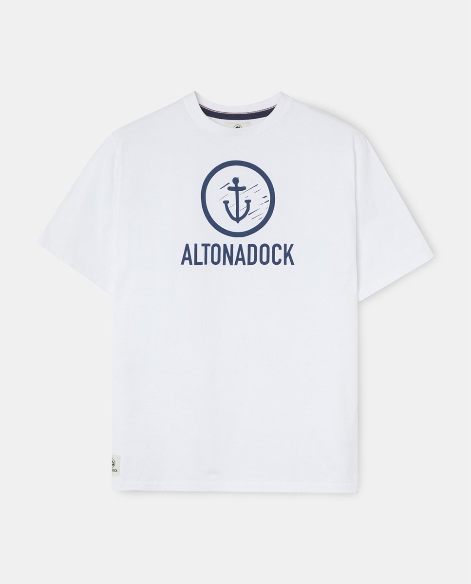 T-shirt de Manga Curta com Serigrafia Branco-4