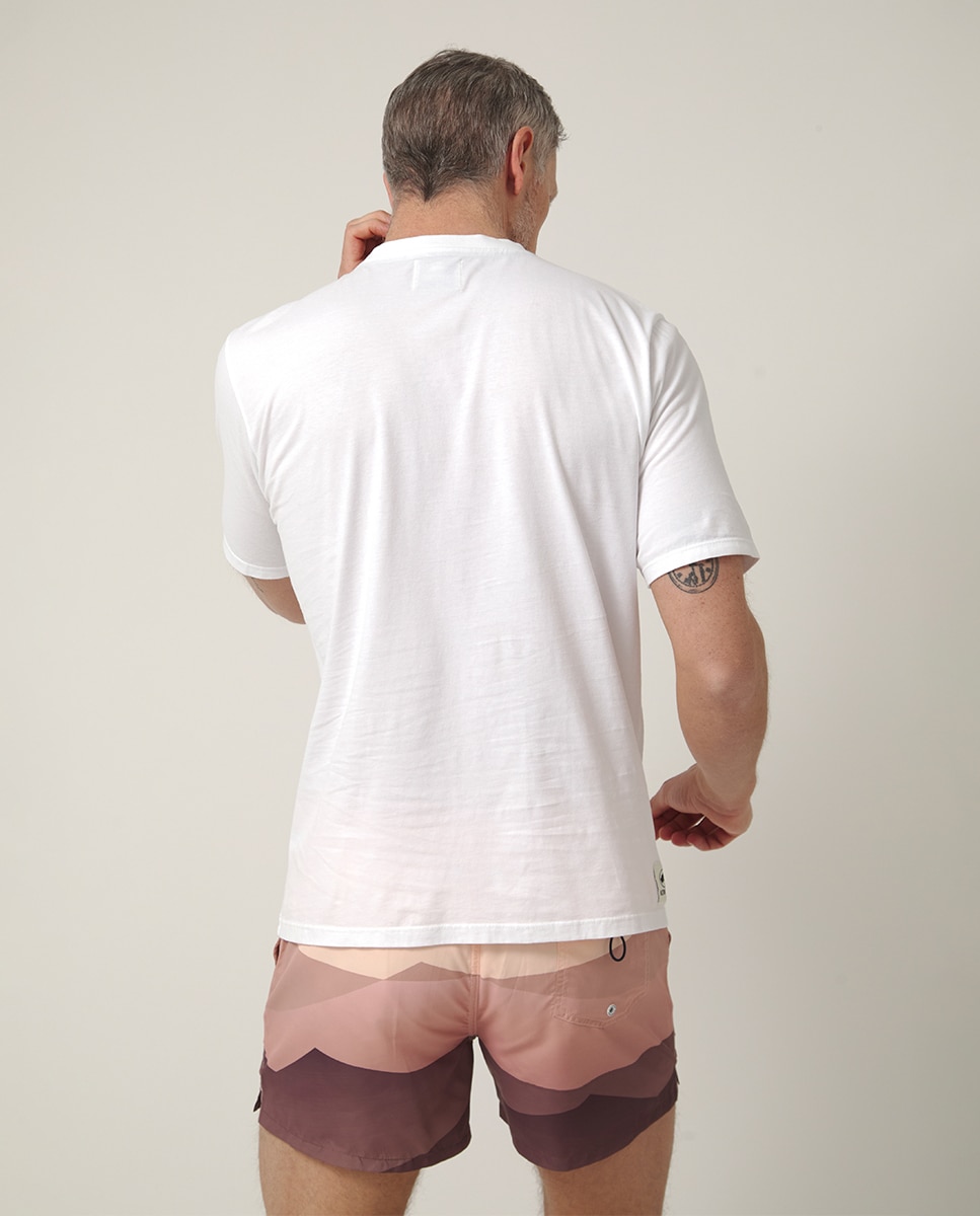 T-shirt de Manga Curta com Serigrafia Branco-2