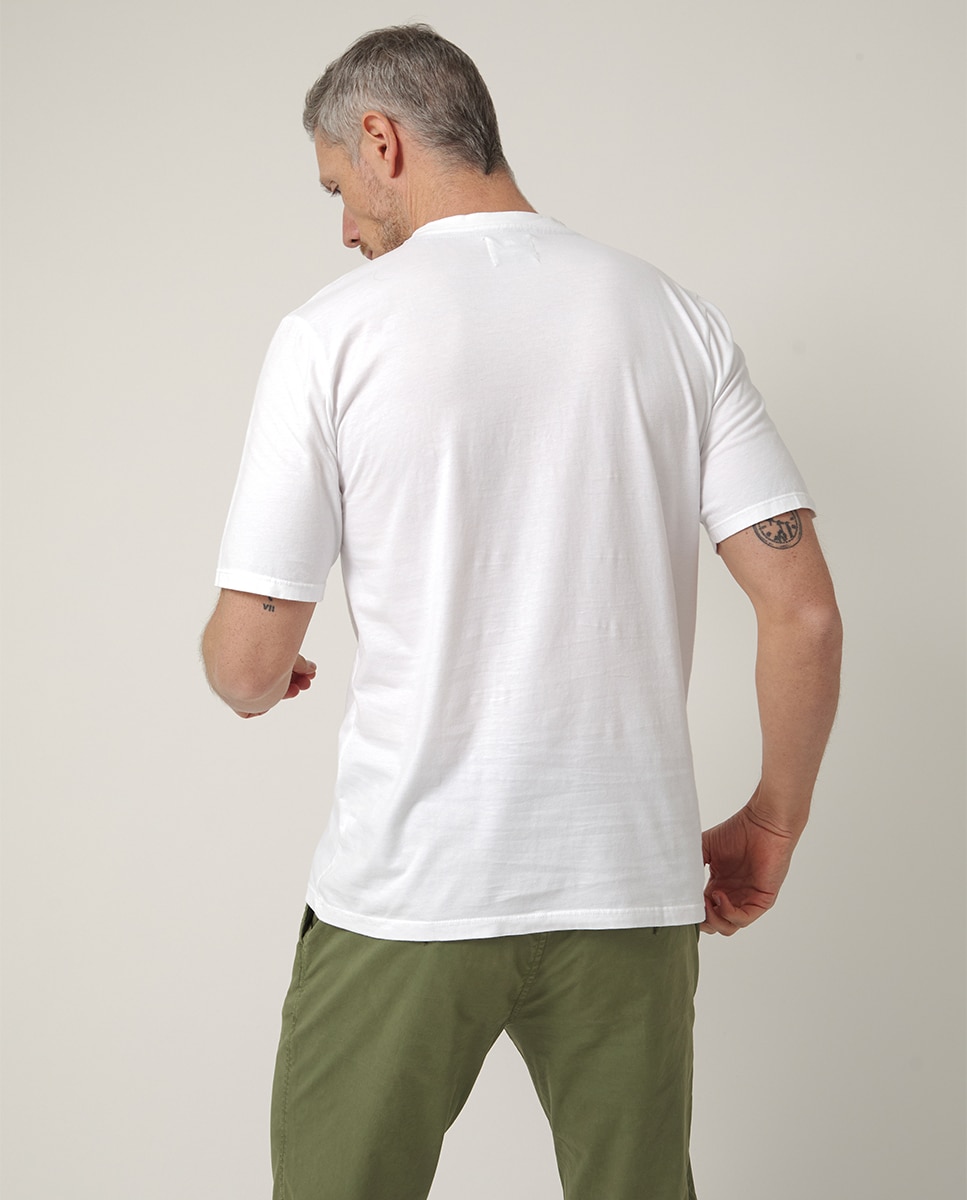 T-shirt de Manga Curta com Serigrafia Branco-2