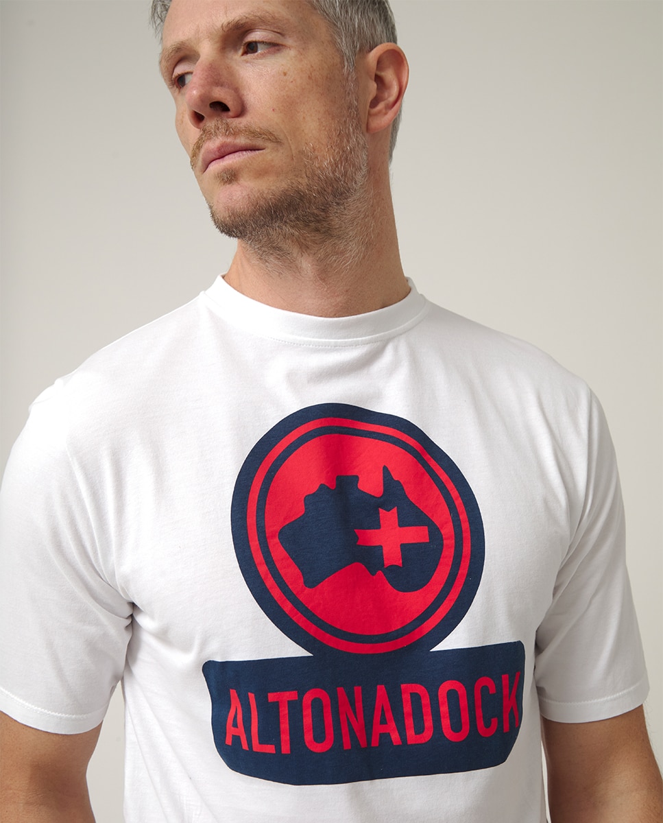 T-shirt de Manga Curta com Serigrafia Branco-3
