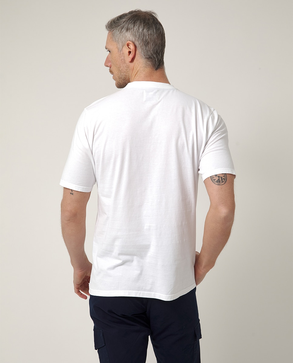 T-shirt de Manga Curta com Serigrafia Branco-2