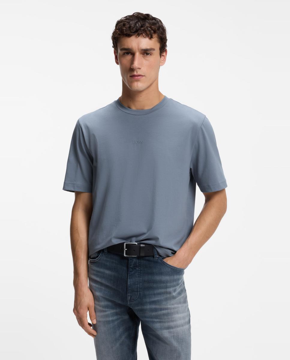 Imagem 0 de T-shirt Relaxed Fit com Logótipo Estampado e em Algodão Elástico