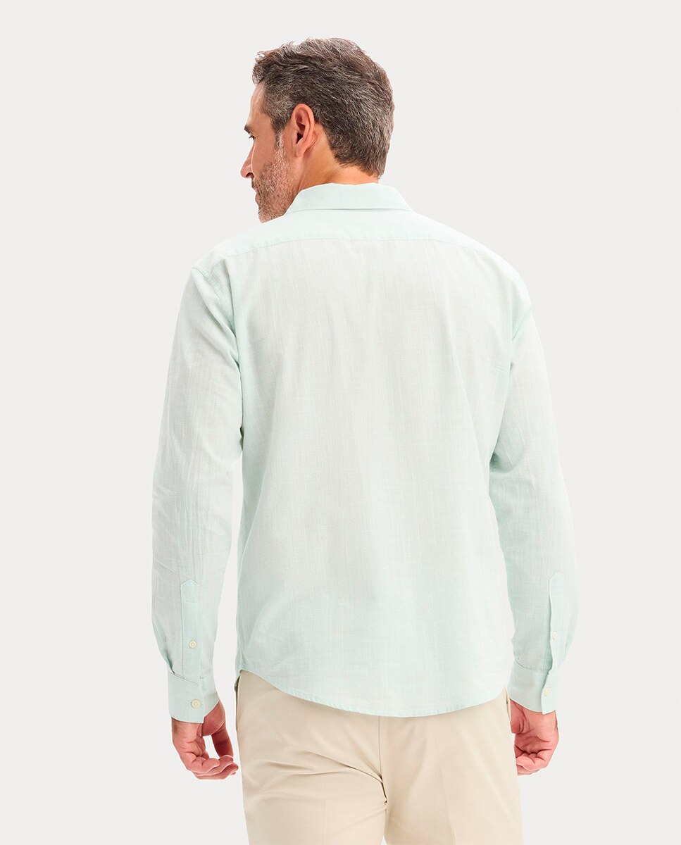 Camisa de Manga Comprida Verde Água-2