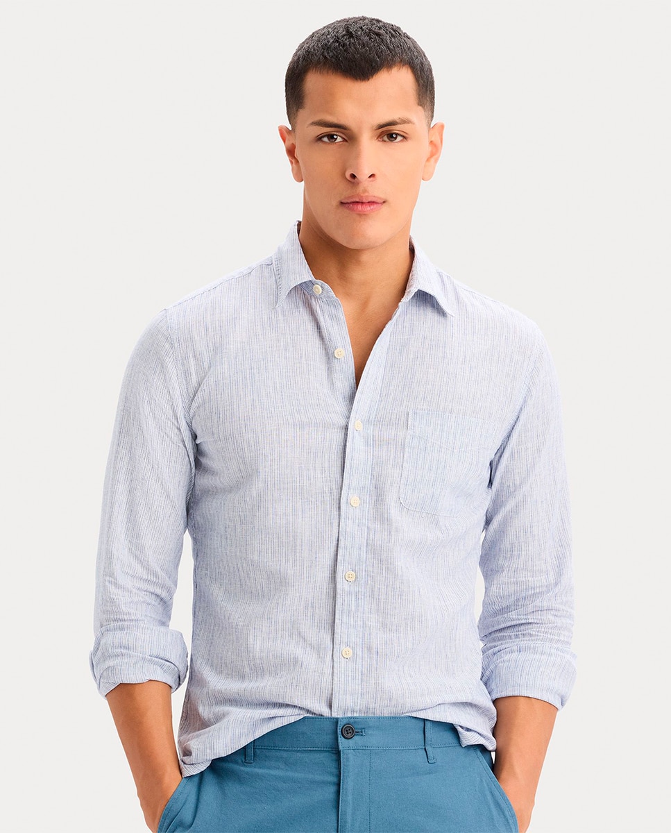 Camisa com Manga Comprida em Tecido Leve Multicolor-3