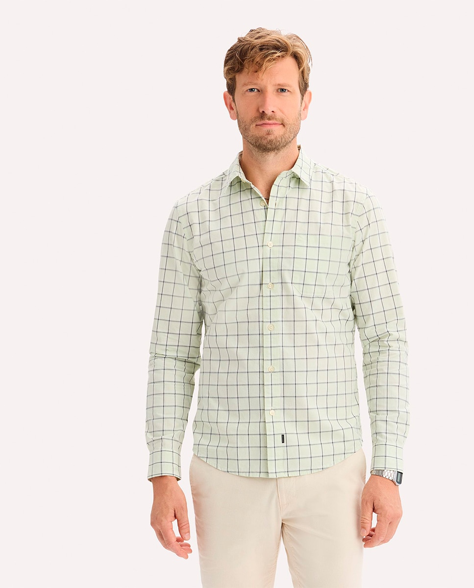 Camisa Elástica de Manga Comprida Verde-claro-3