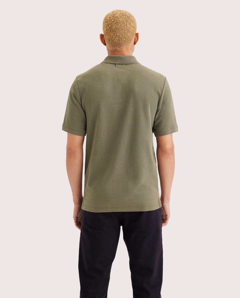 Polo Slim Fit de Manga Curta Verde-2