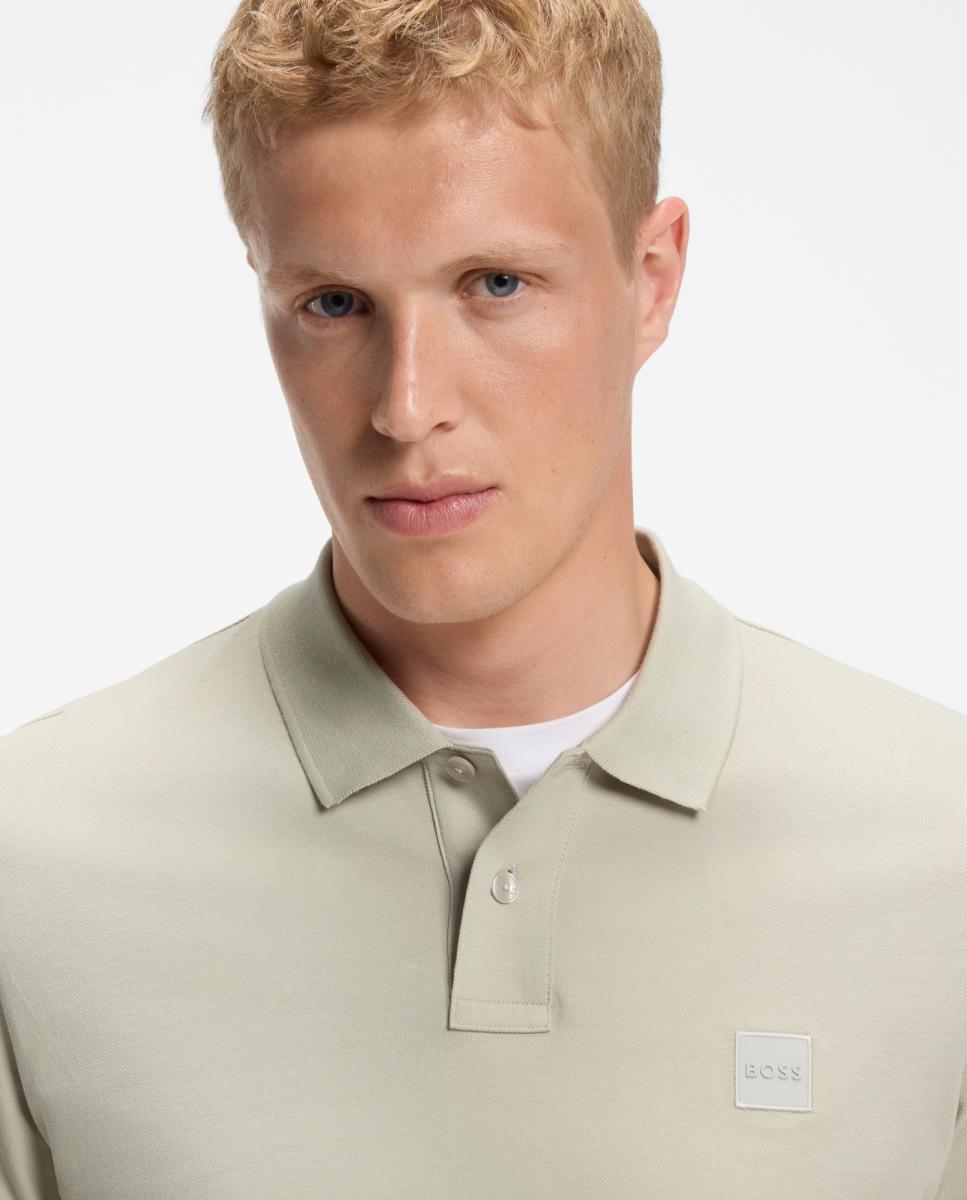 Polo manga larga de hombre. - Boss - Beige Beige-2