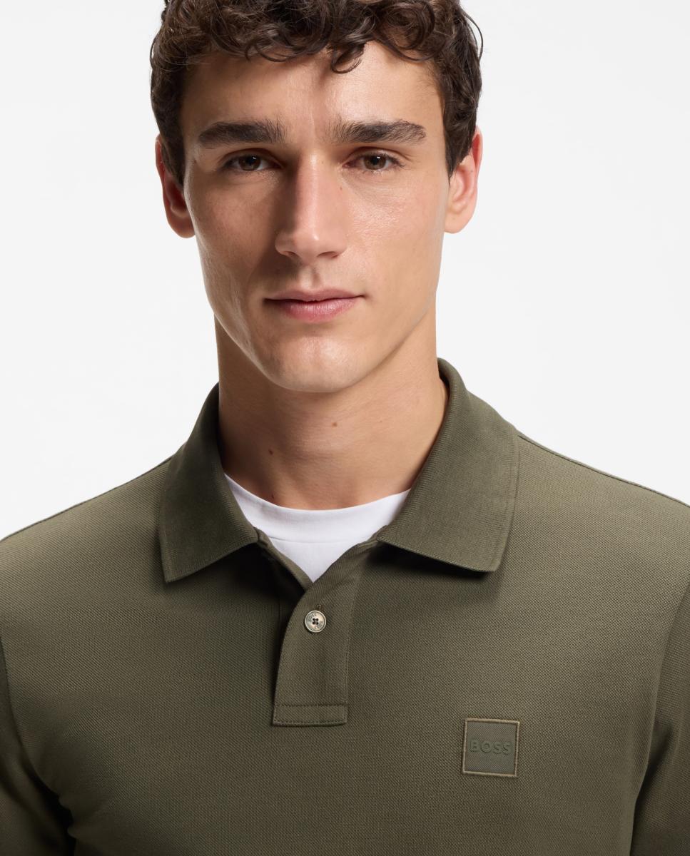 Polo manga larga de hombre. - Boss - Verde Verde-3