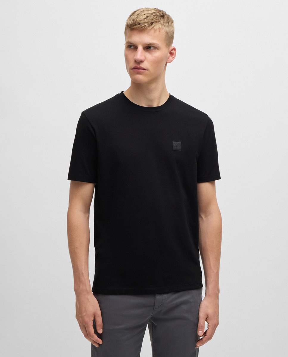 Imagem 0 de T-shirt de Malha de Algodão com Remendo de Logótipo