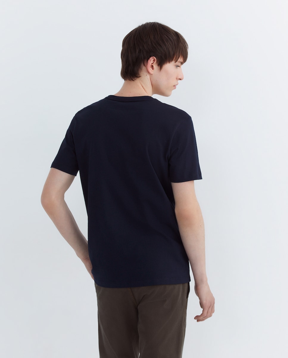 T-shirt de Manga Curta Azul-marinho-3