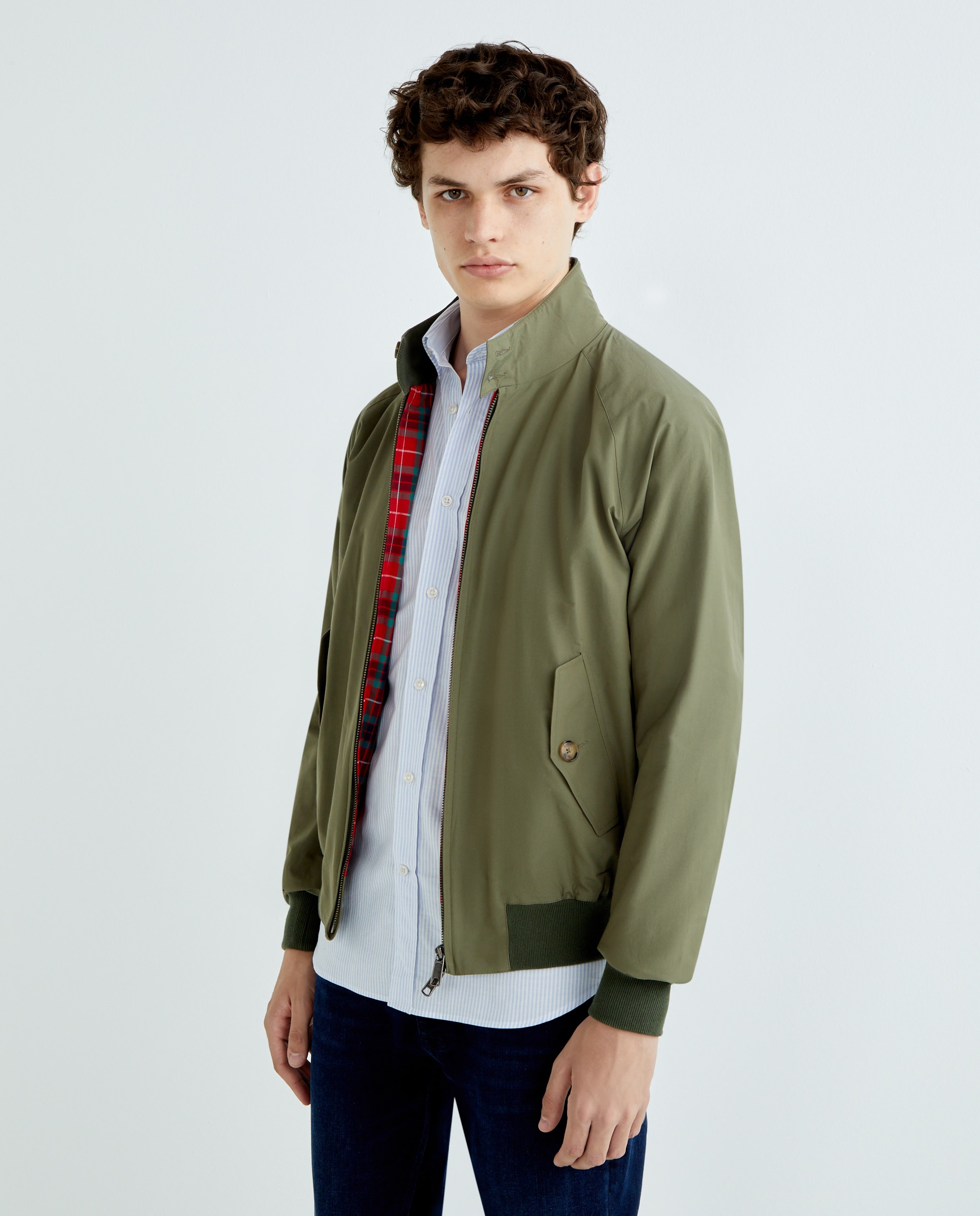 Cazadora corta de hombre - Baracuta - Verde cadete Verde cadete-6