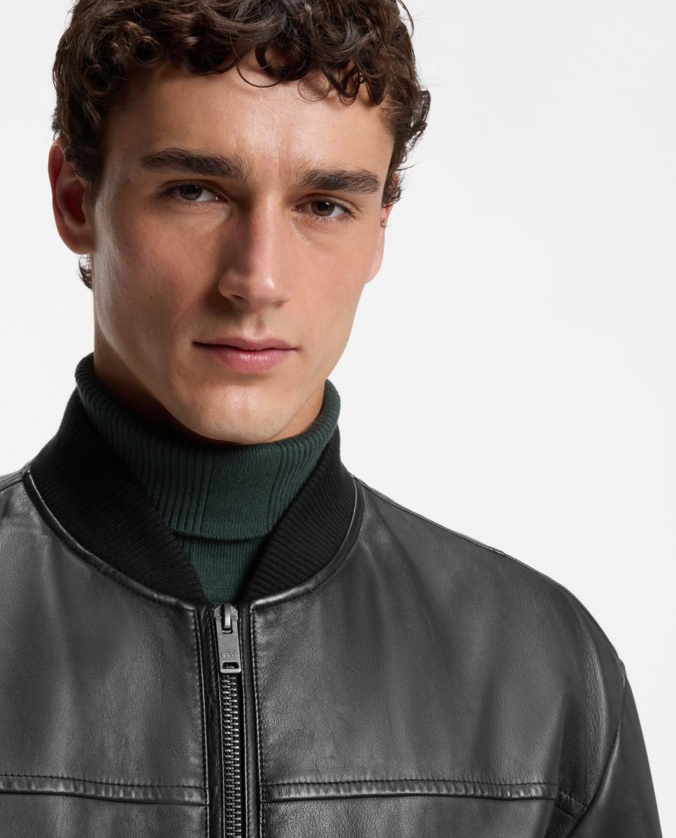 Imagen 3 de Cazadora de piel de hombre - Boss - Negro Negro