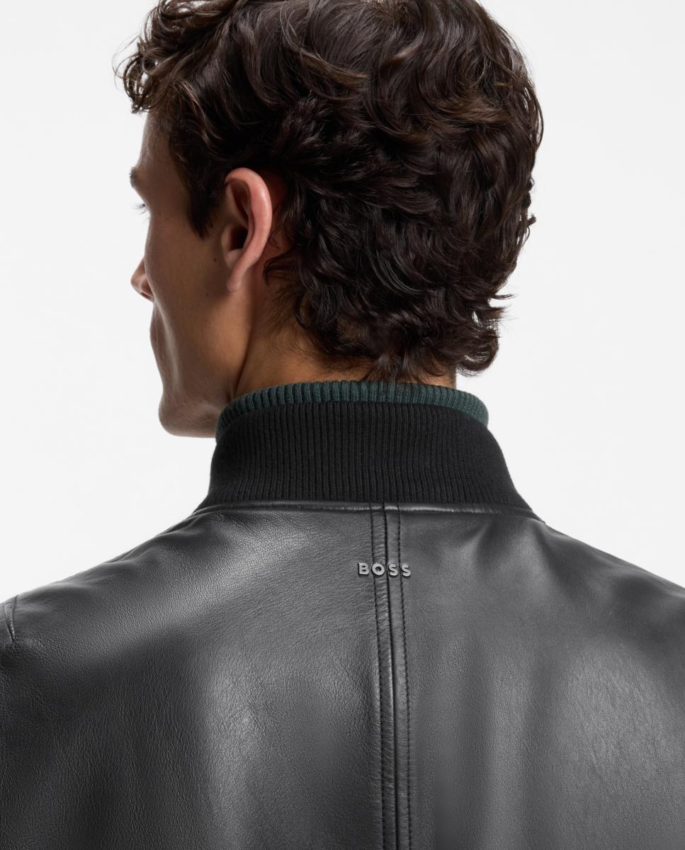 Imagen 4 de Cazadora de piel de hombre - Boss - Negro Negro