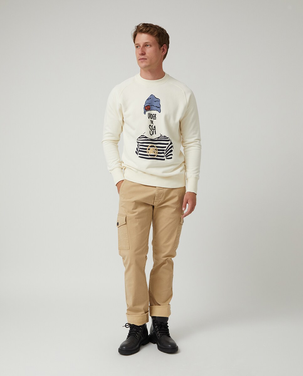 Sudadera De Algodón Para Hombre – Sin Capucha, Holgada Y Cómoda, Perfecta Para Otoño E Invierno