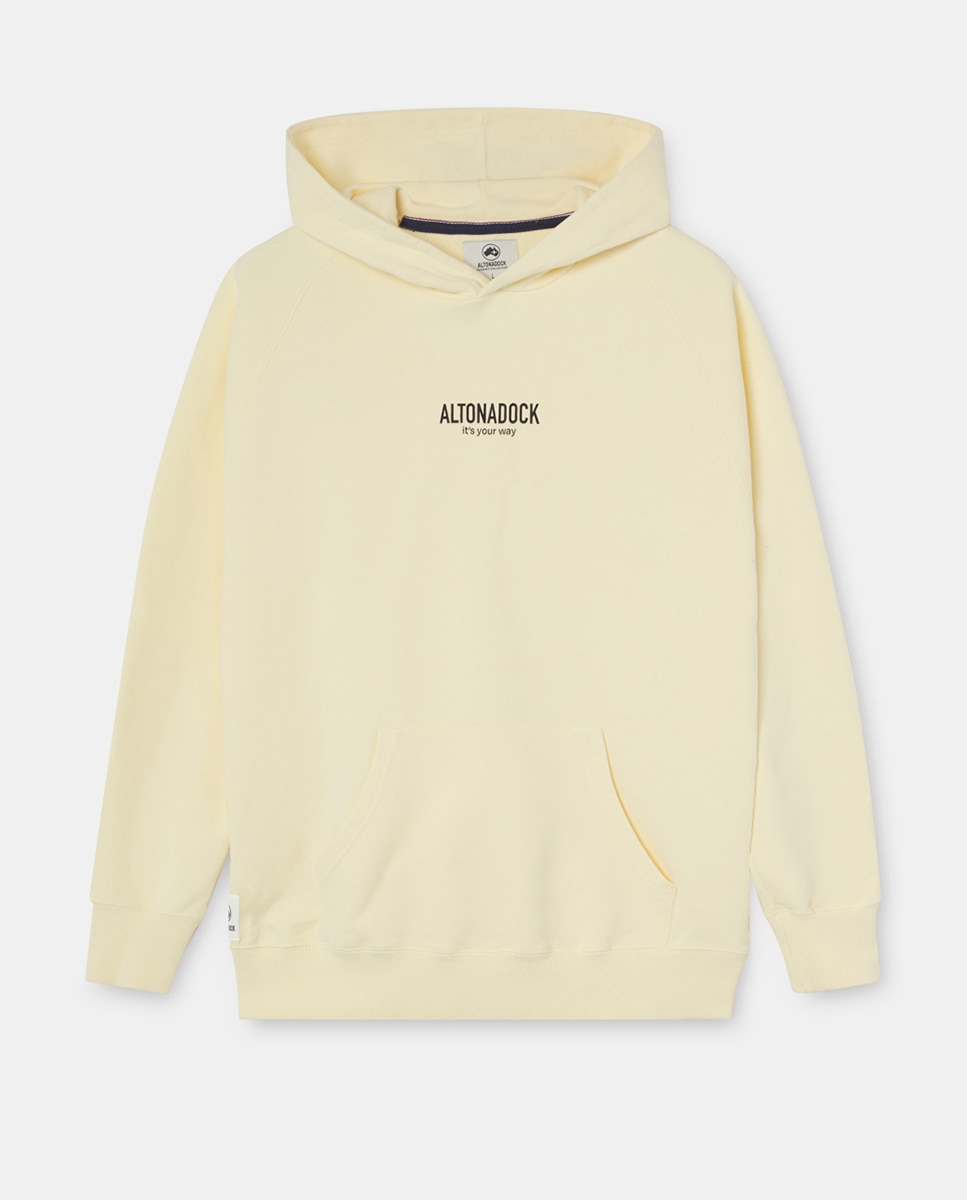 Sweatshirt de Manga Comprida com Capuz Amarelo-4