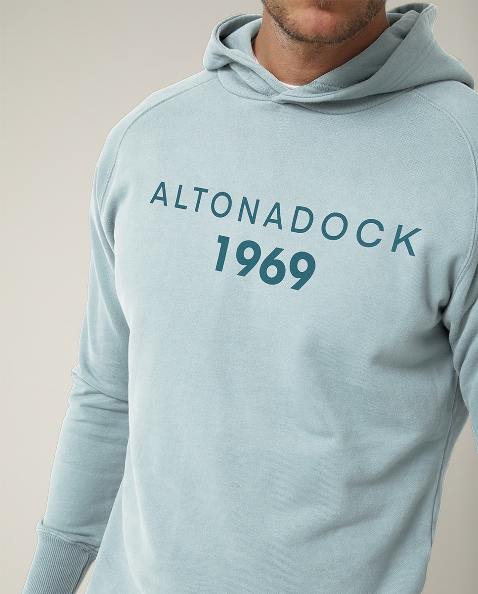 Sweatshirt de Manga Comprida com Capuz Azul-claro-3