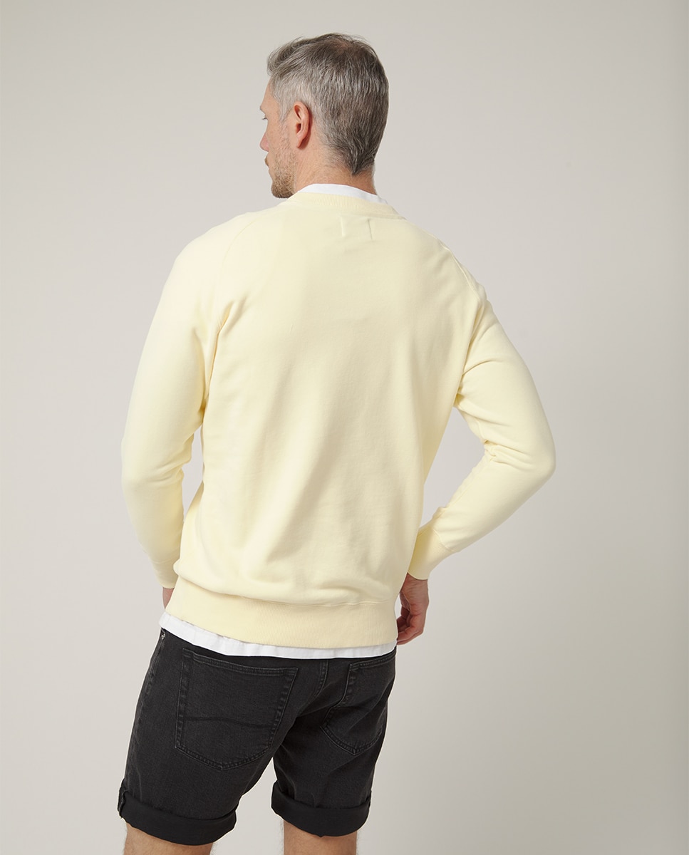 Sweatshirt de Manga Comprida sem Capuz Amarelo-2