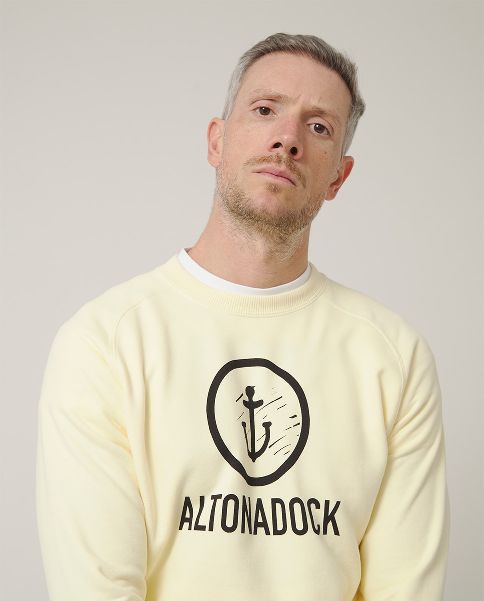 Sweatshirt de Manga Comprida sem Capuz Amarelo-3