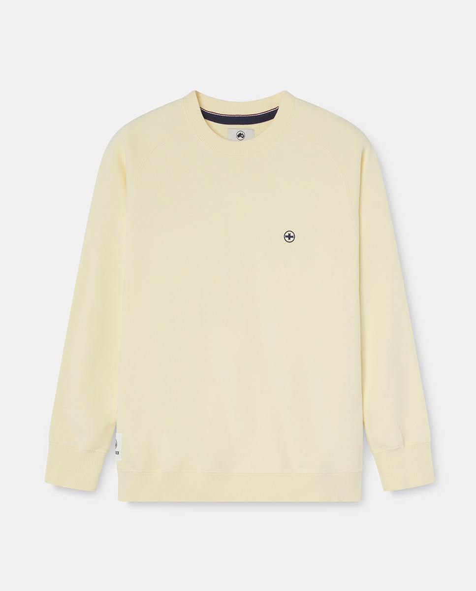 Sweatshirt de Manga Comprida sem Capuz Amarelo-4
