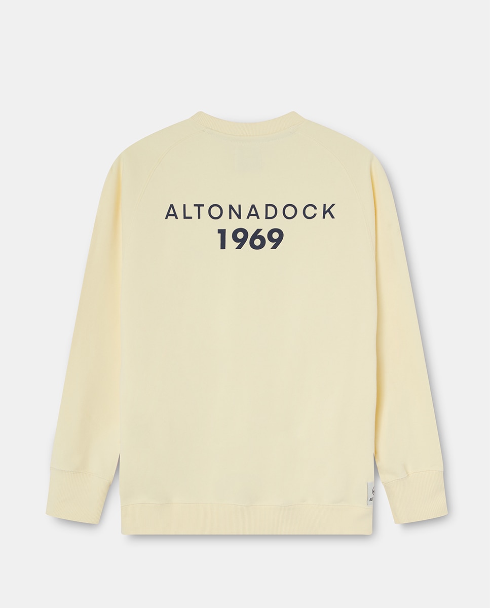 Sweatshirt de Manga Comprida sem Capuz Amarelo-5