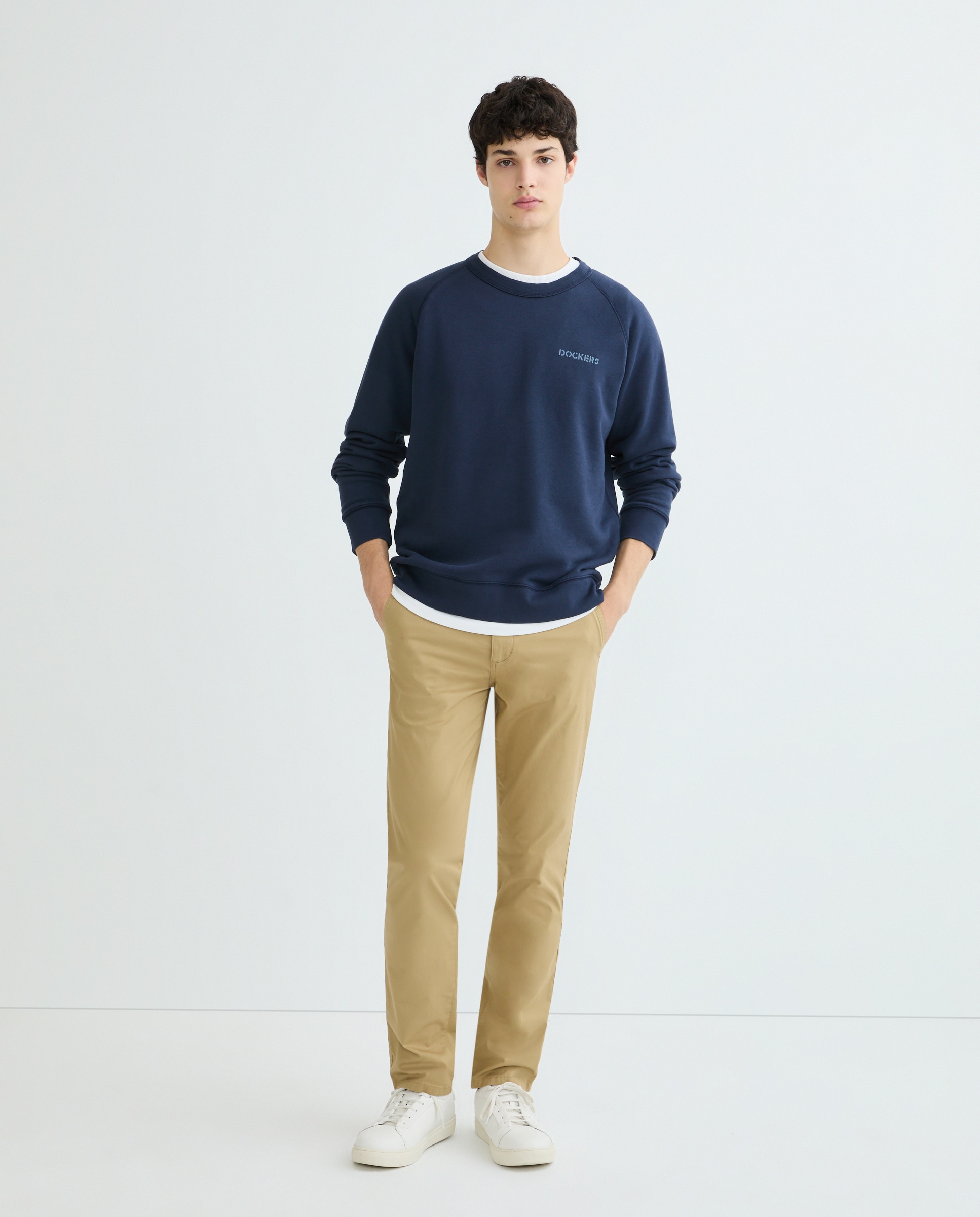 Sweatshirt Regular Fit com Manga Comprida e Decote Redondo Azul-marinho-2