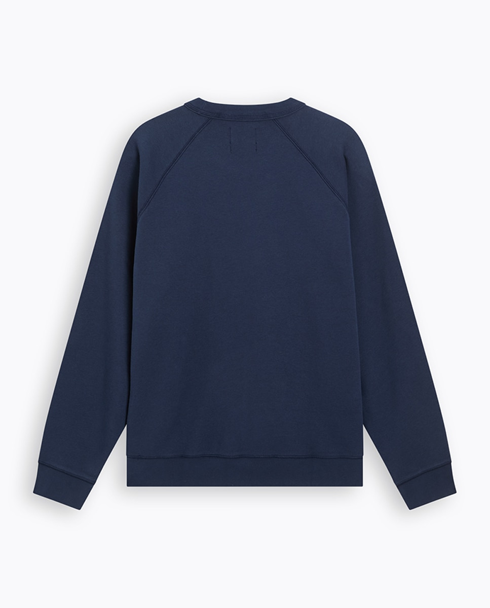 Sweatshirt Regular Fit com Manga Comprida e Decote Redondo Azul-marinho-5