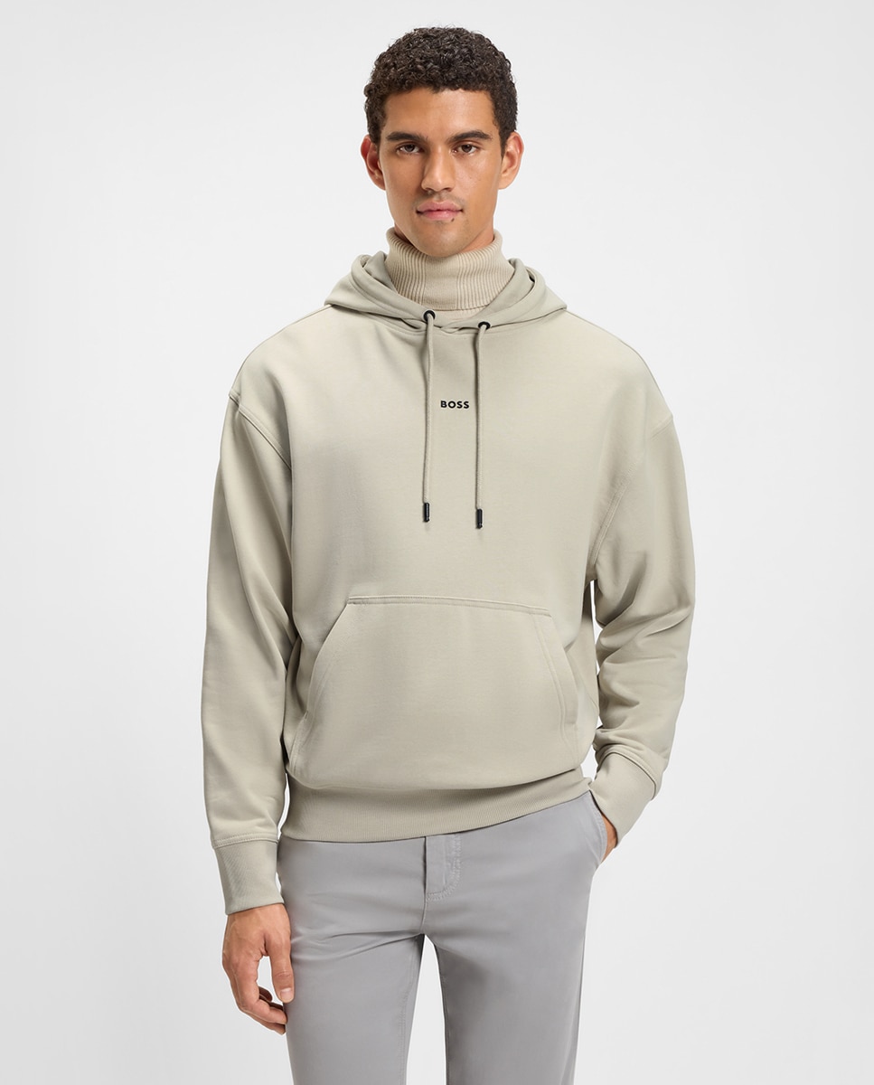Sweatshirt de Manga Comprida Bege-1