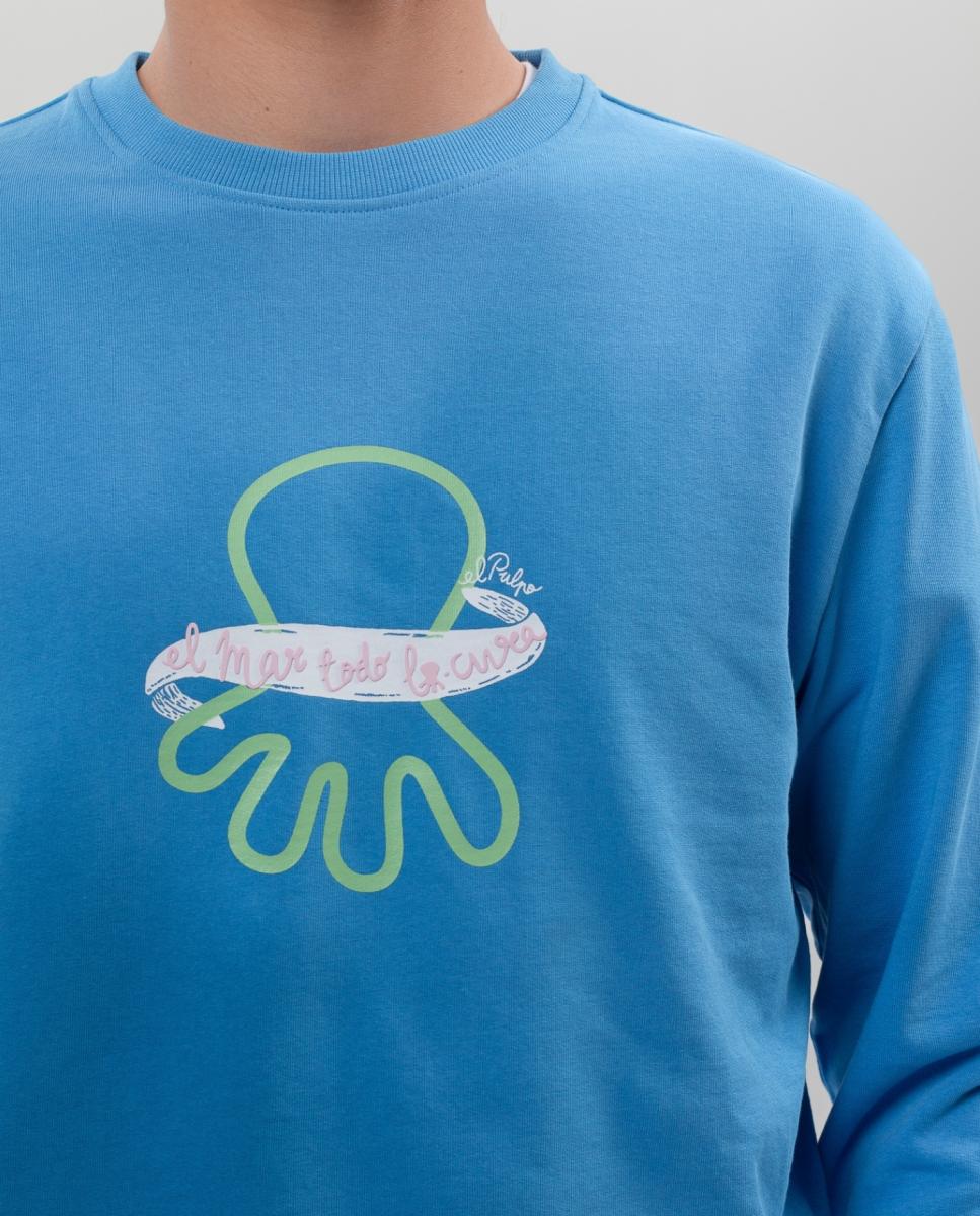 Sudadera hombre - El Pulpo - Azul Azul-3