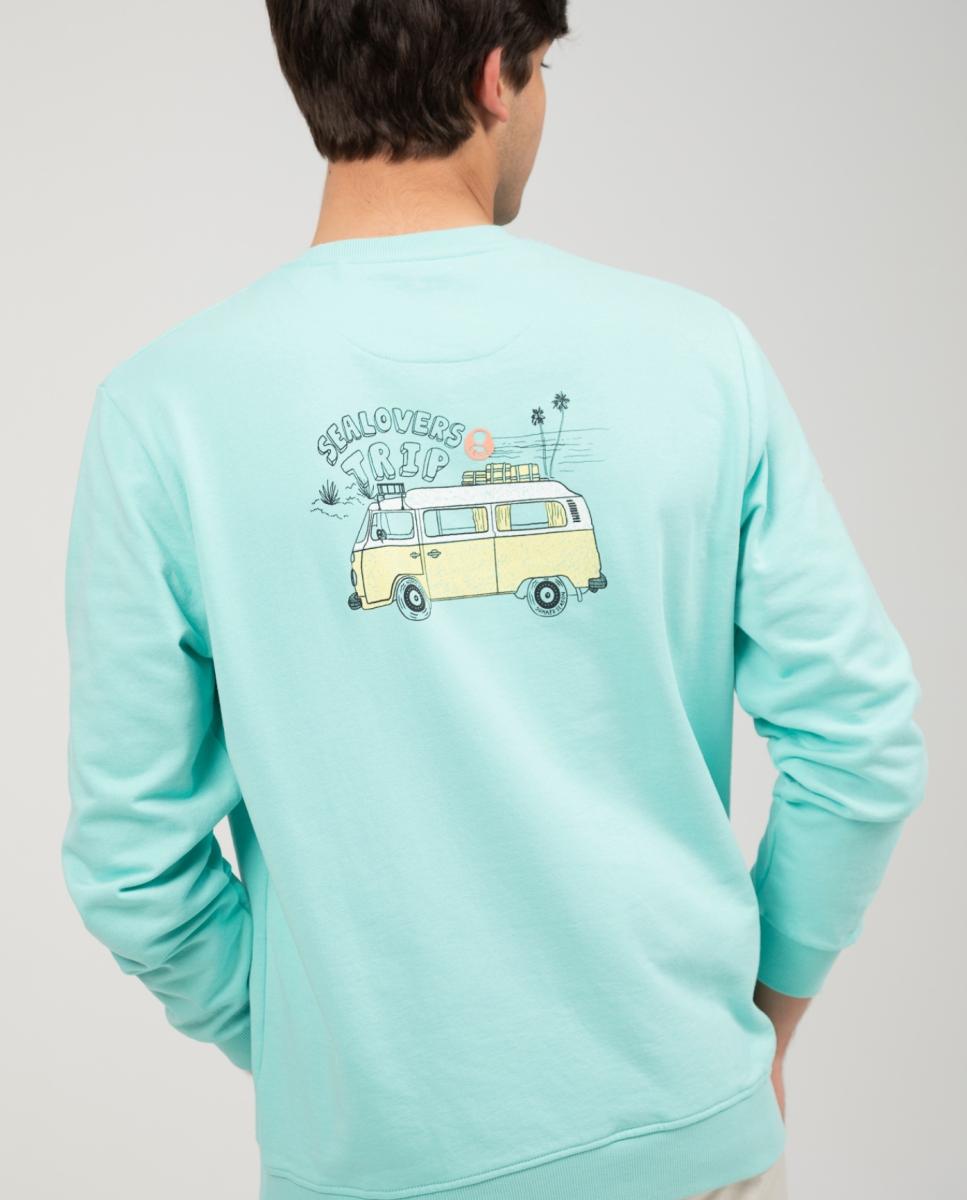 Sudadera hombre - El Pulpo - Verde Agua Verde Agua-2