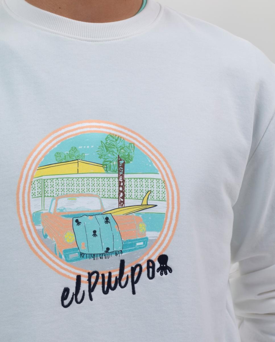 Sudadera hombre - El Pulpo - Blanco Blanco-3