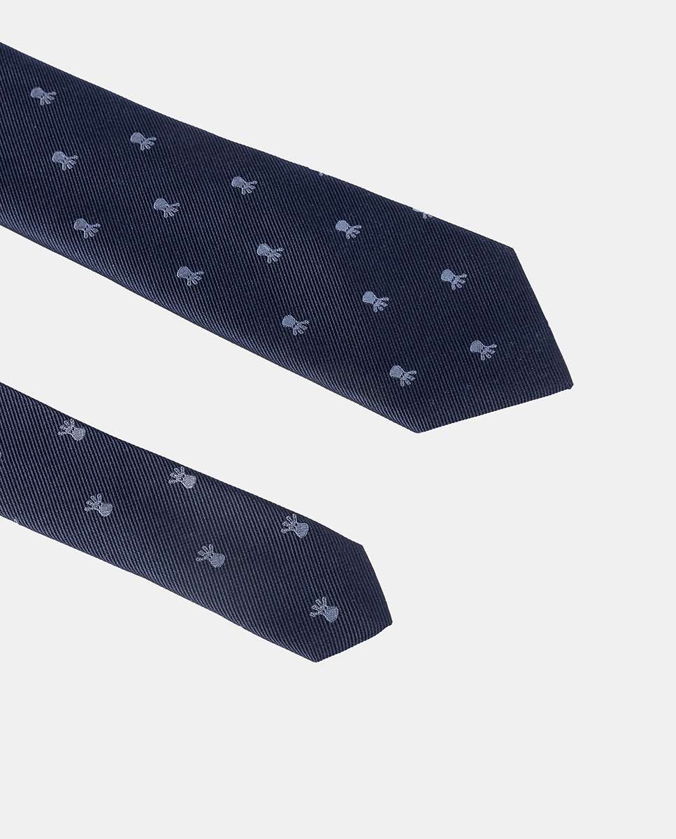 Gravata de Seda Azul-marinho-2