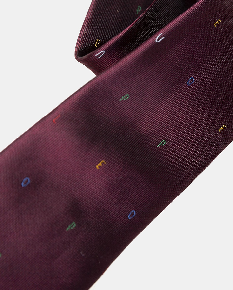 Gravata de Seda Grená-3